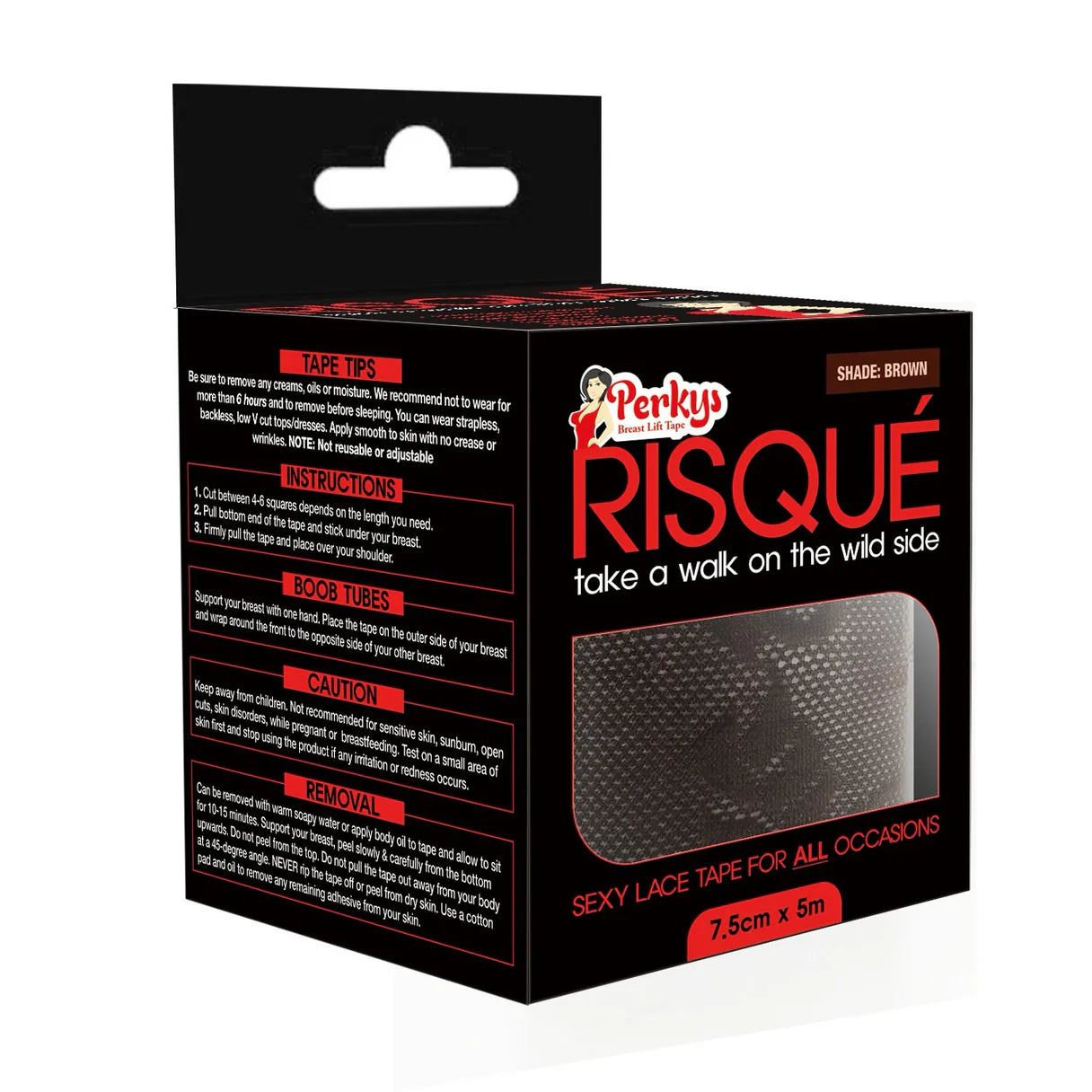 Perkys Risque Lace Boob Tape Brown