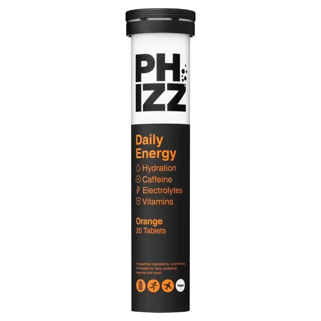 Phizz Daily Energy Electrolyte Tablets Orange tube
