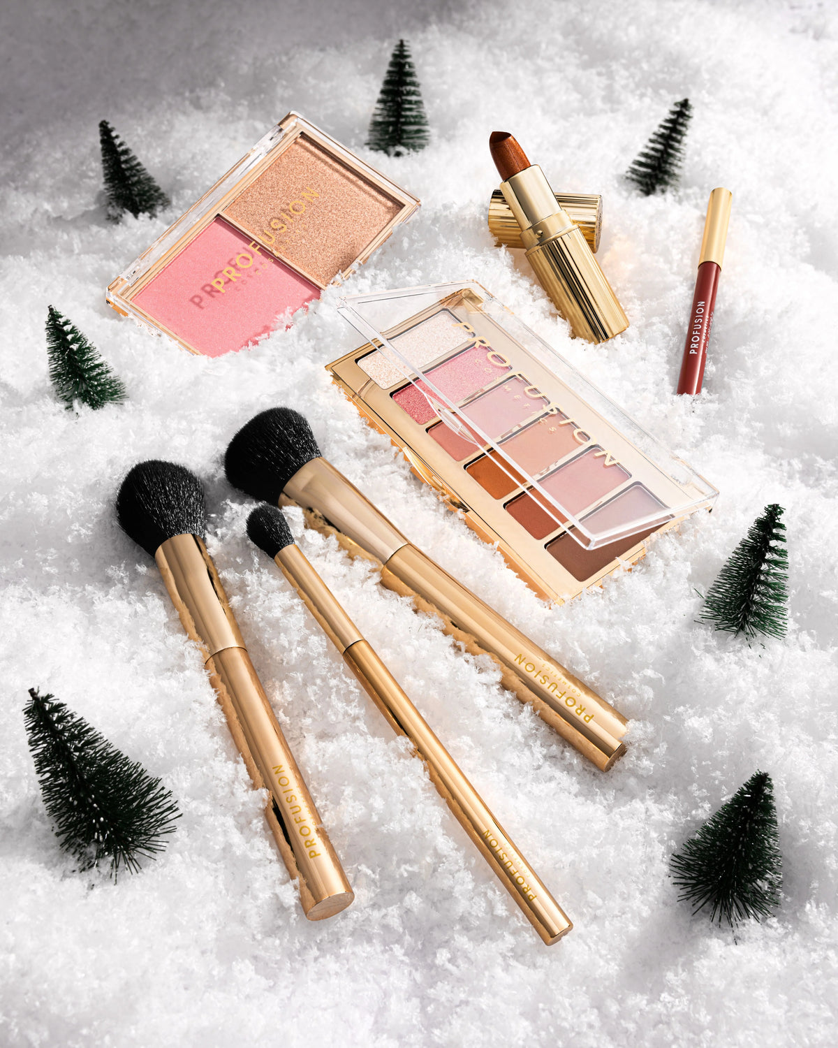Profusion You Glow Girl Body Shimmer Christmas Gift Set in gold presentation box with four illuminating beauty essentials