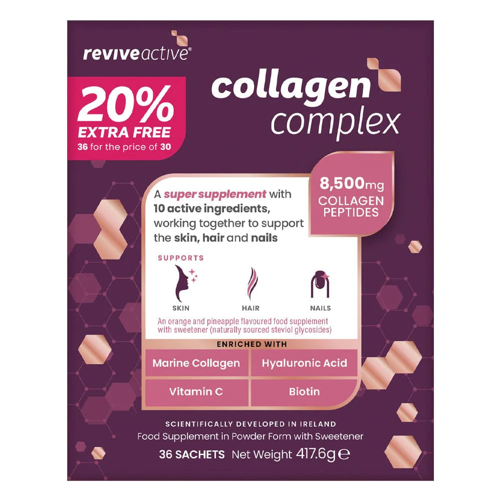 Revive Active collagen complex 36 sachets skin hair nails supplement box