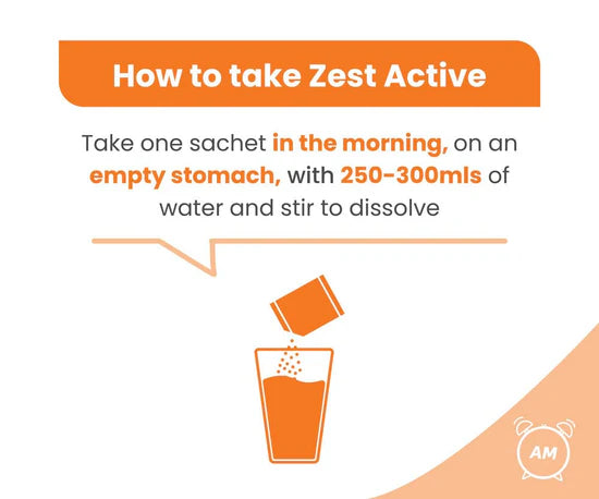 How to take Revive Zest Active sachet daily dissolve in water instructions
