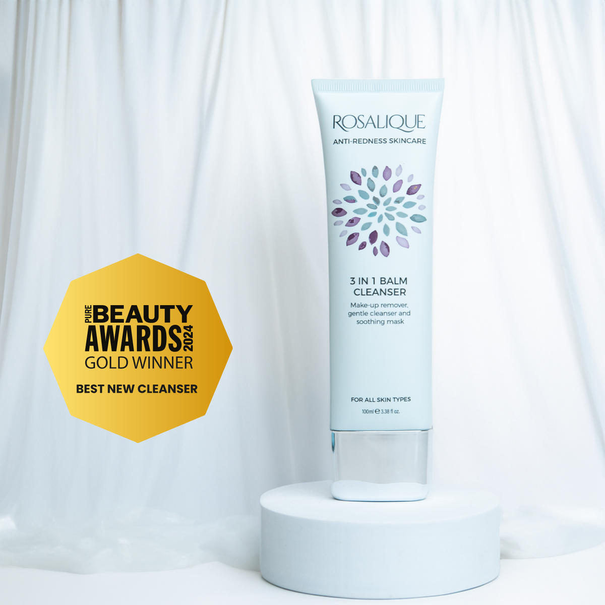 Award-winning Rosalique balm cleanser for sensitive, redness-prone skin