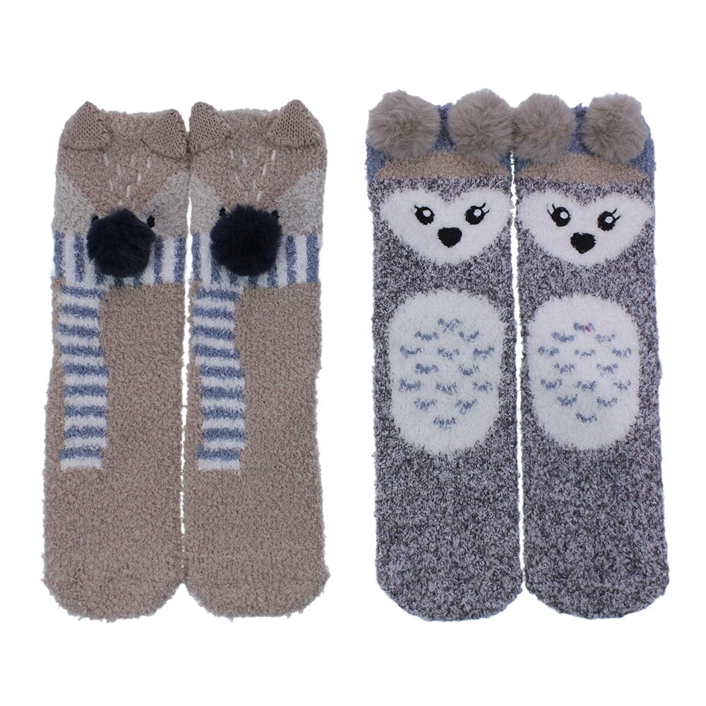 Snug & Cosy Marshmallow Socks Gift Set - Fox & Owl