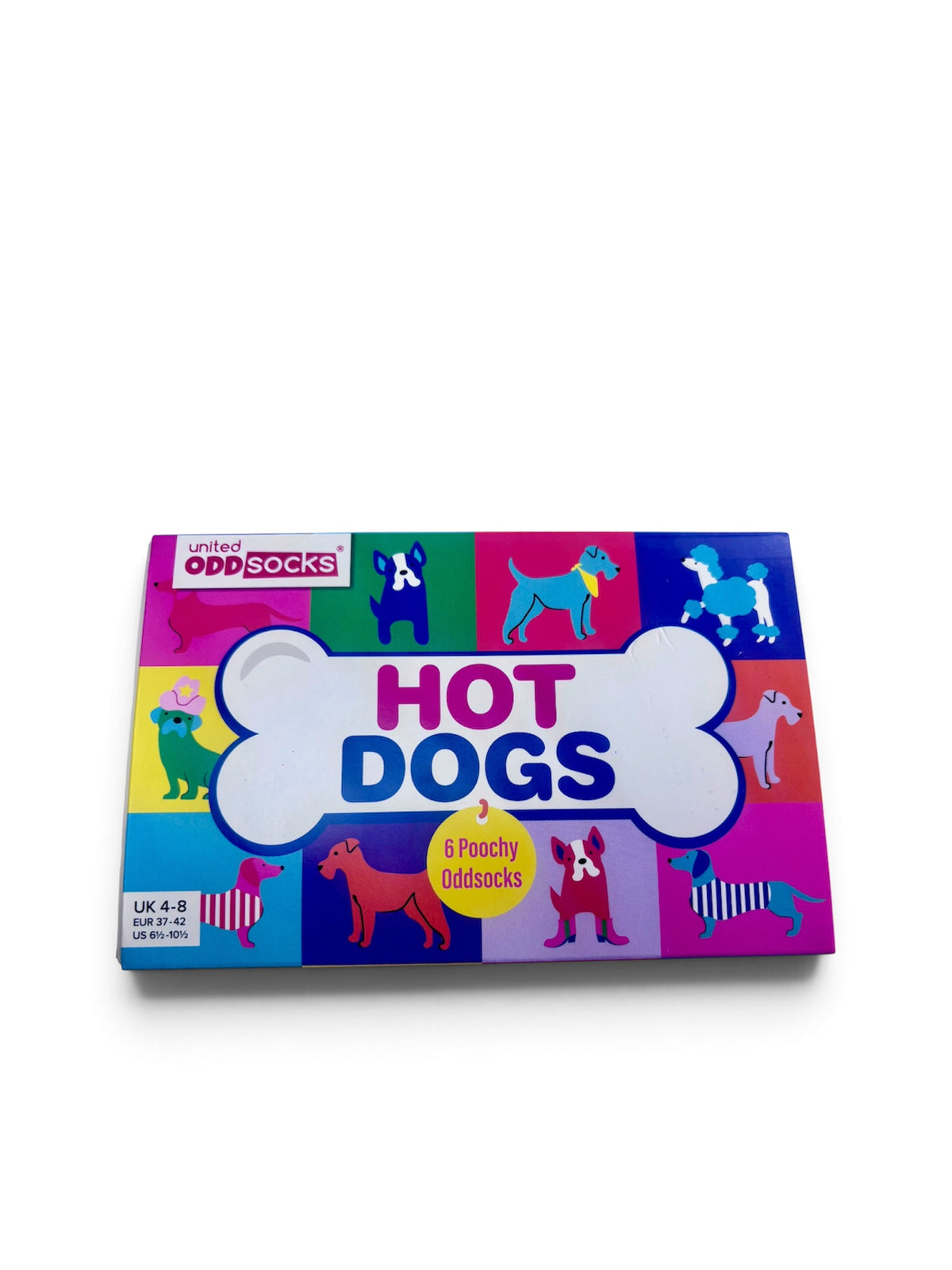 United Oddsocks Hot Dogs Women’s Odd Socks colourful dog-themed gift box