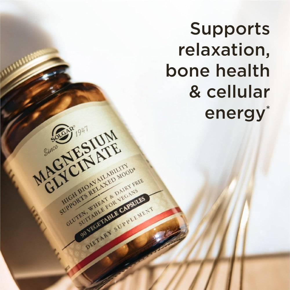 Solgar magnesium glycinate capsules for sleep and muscle support