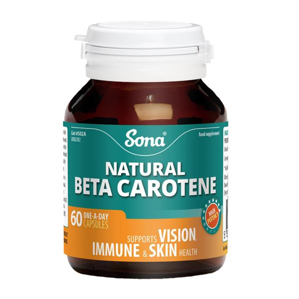 Sona Beta Carotene supplement for vitamin A support – 60 capsule