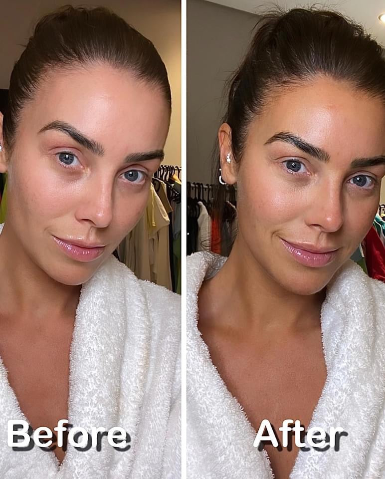 Sosu Dripping Gold Overnight Face Tan Mask Dark Skin Before After