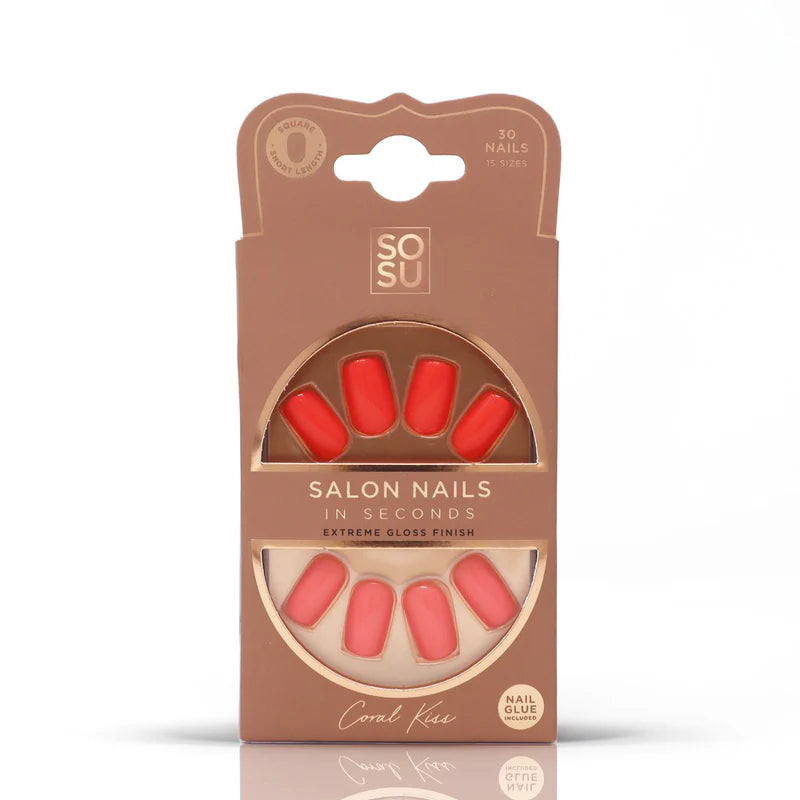 Sosu Salon Nails In Seconds Coral Kiss Faux Nails