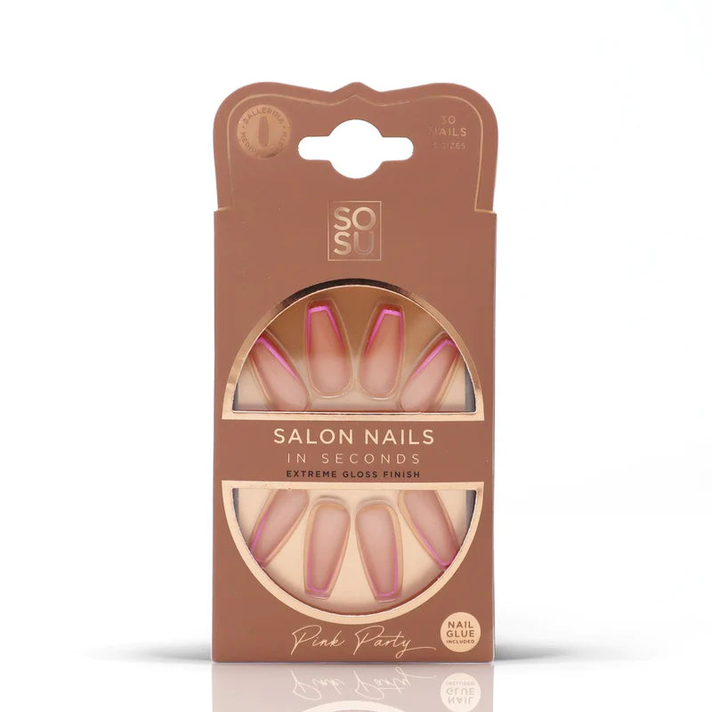 Sosu Salon Nails In Seconds False Nails - Pink Party