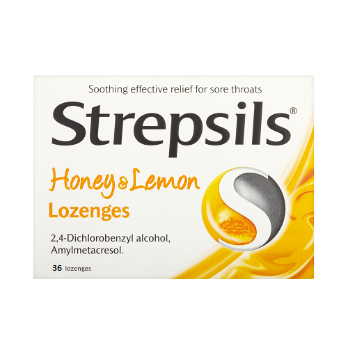 Strepsils Honey & Lemon Throat Lozenges - 36 Pk