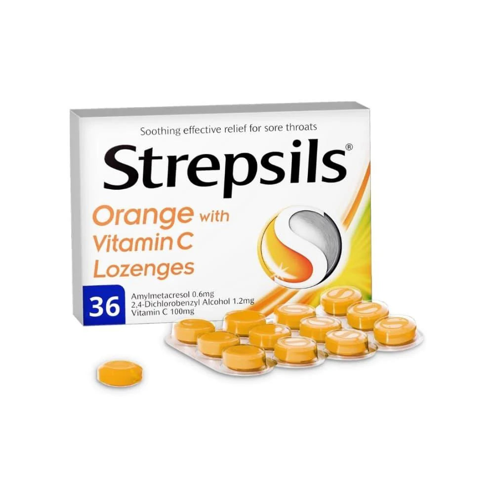 Ballybrack Medical Hall Strepsils Orange with Vitamin C Lozenges 36 pack