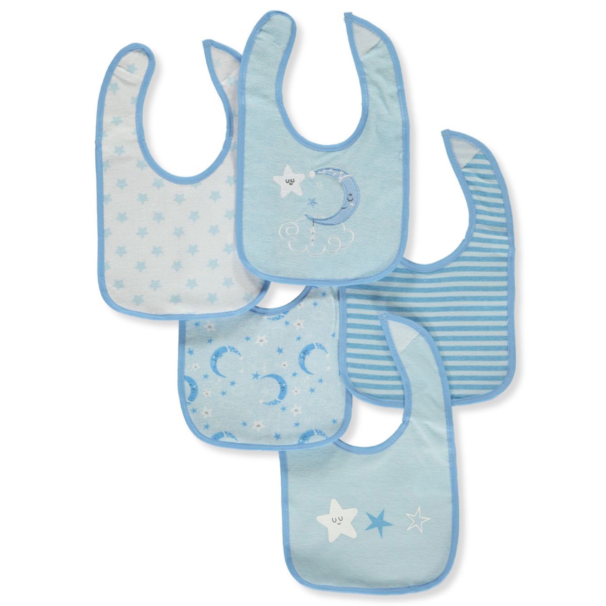 Sweet And Soft Baby Boy Multi Pack Of Bibs - Blue