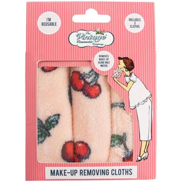 The Vintage Cosmetic Company Make Up Removing Cloths Cherry Print