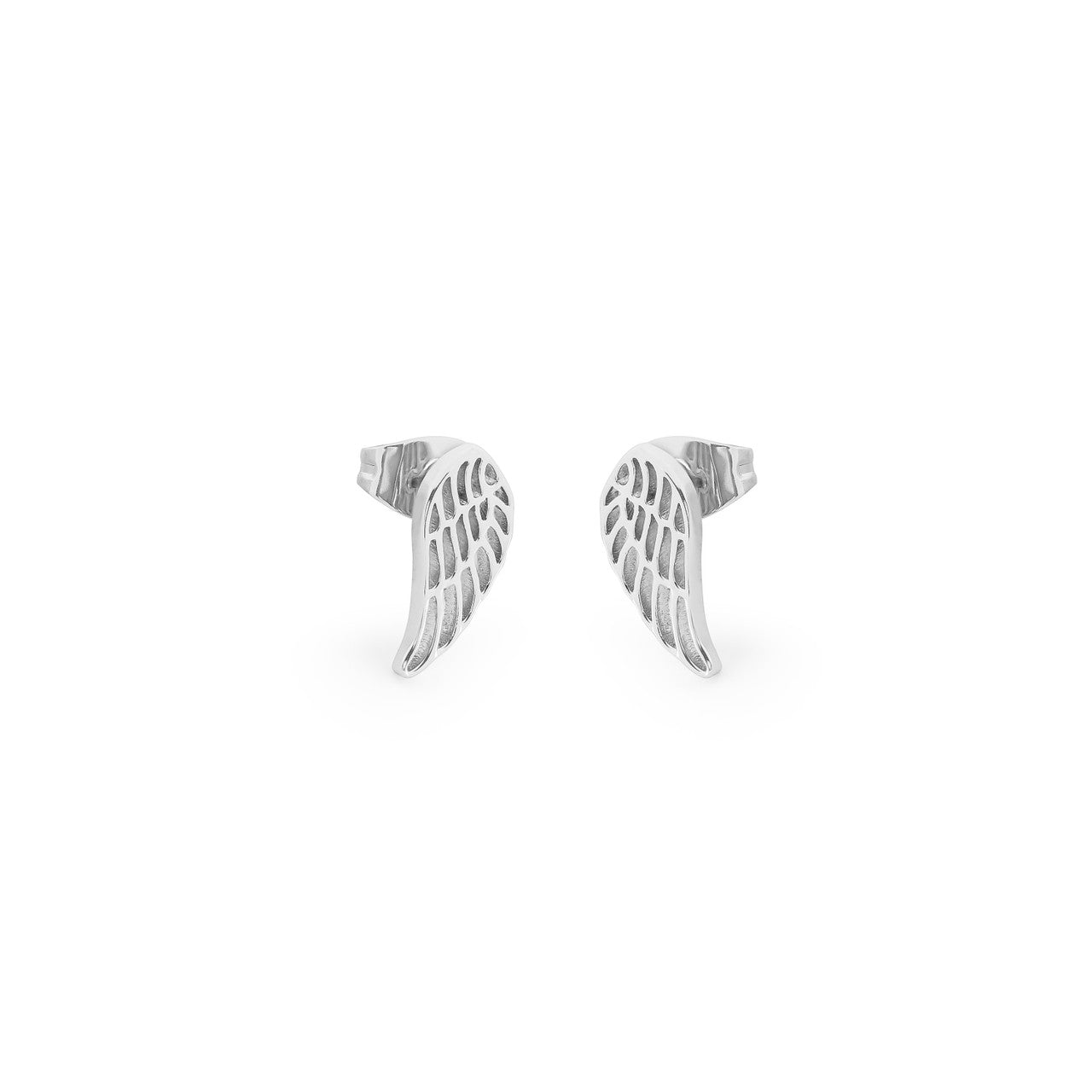 Tipperary Crystal Angel Wings Stud Earrings - Silver