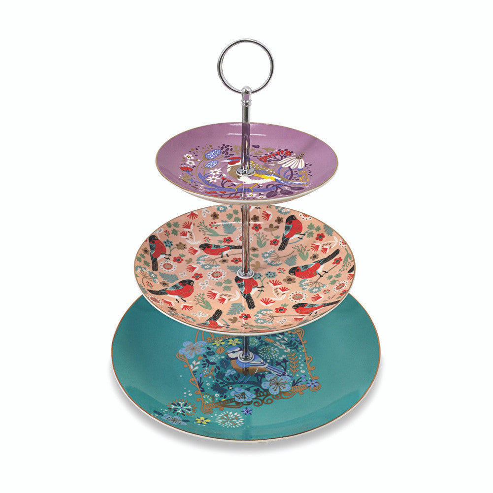  Tipperary Crystal New Bone China small three tier cake serving stand