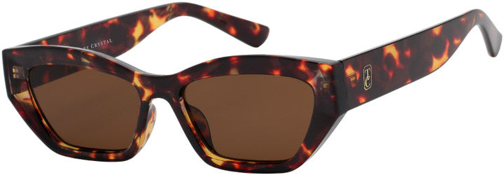     Tipperary Crystal tortoise shell rectangle polarised sunglasses with brown lenses
