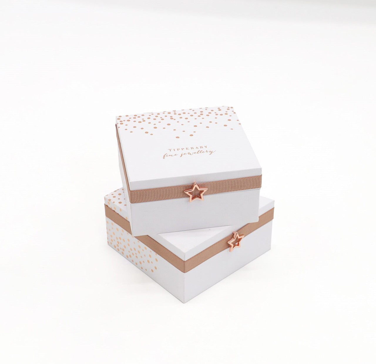 Tipperary Crystal Double Floating Pave Star Necklace - Rose Gold Gift Set