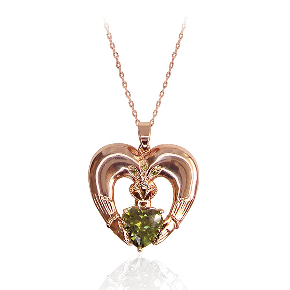 Tipperary Crystal Maureen O'hara Rose Gold Claddagh Pendant