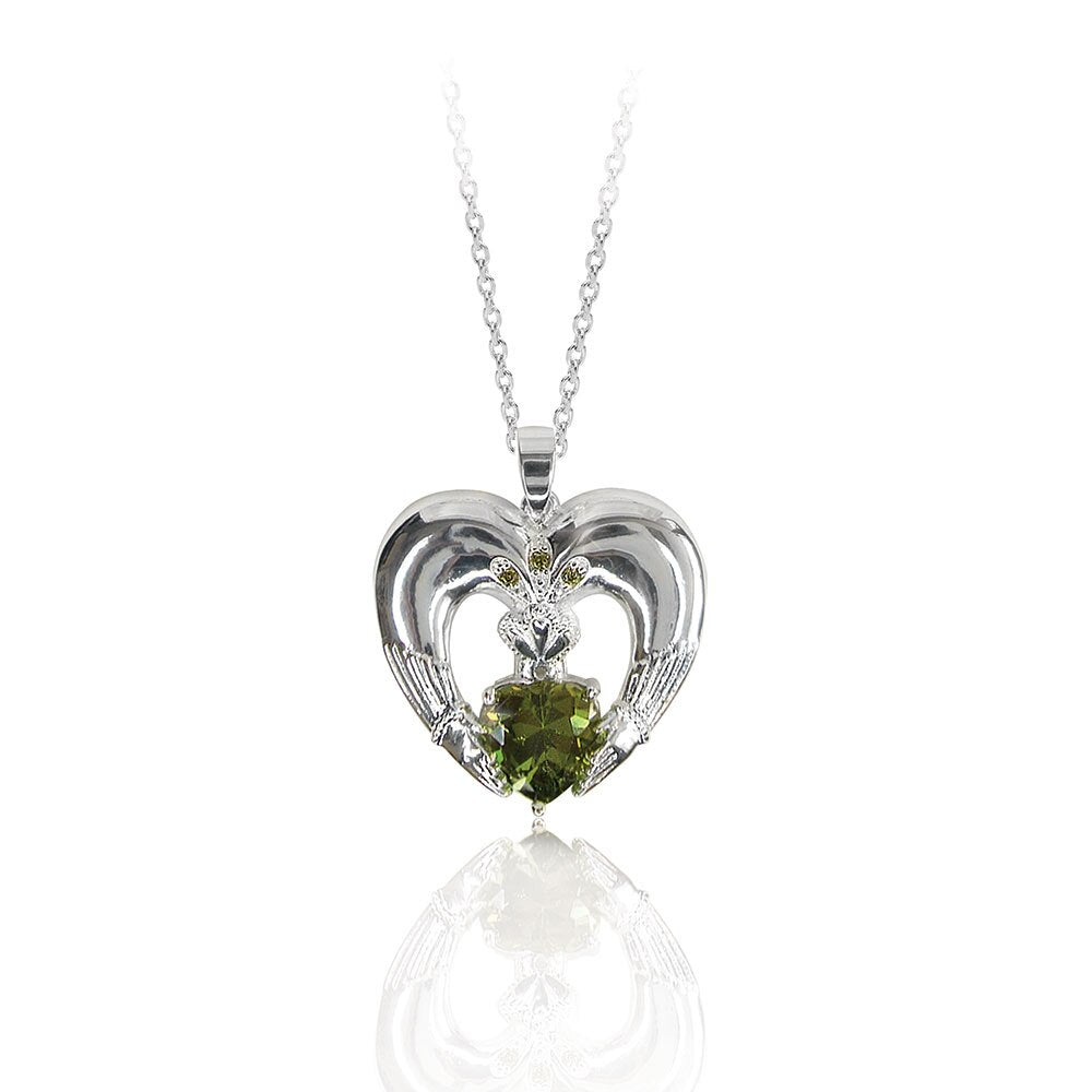 Tipperary Crystal Maureen O'hara Silver Claddagh Necklace