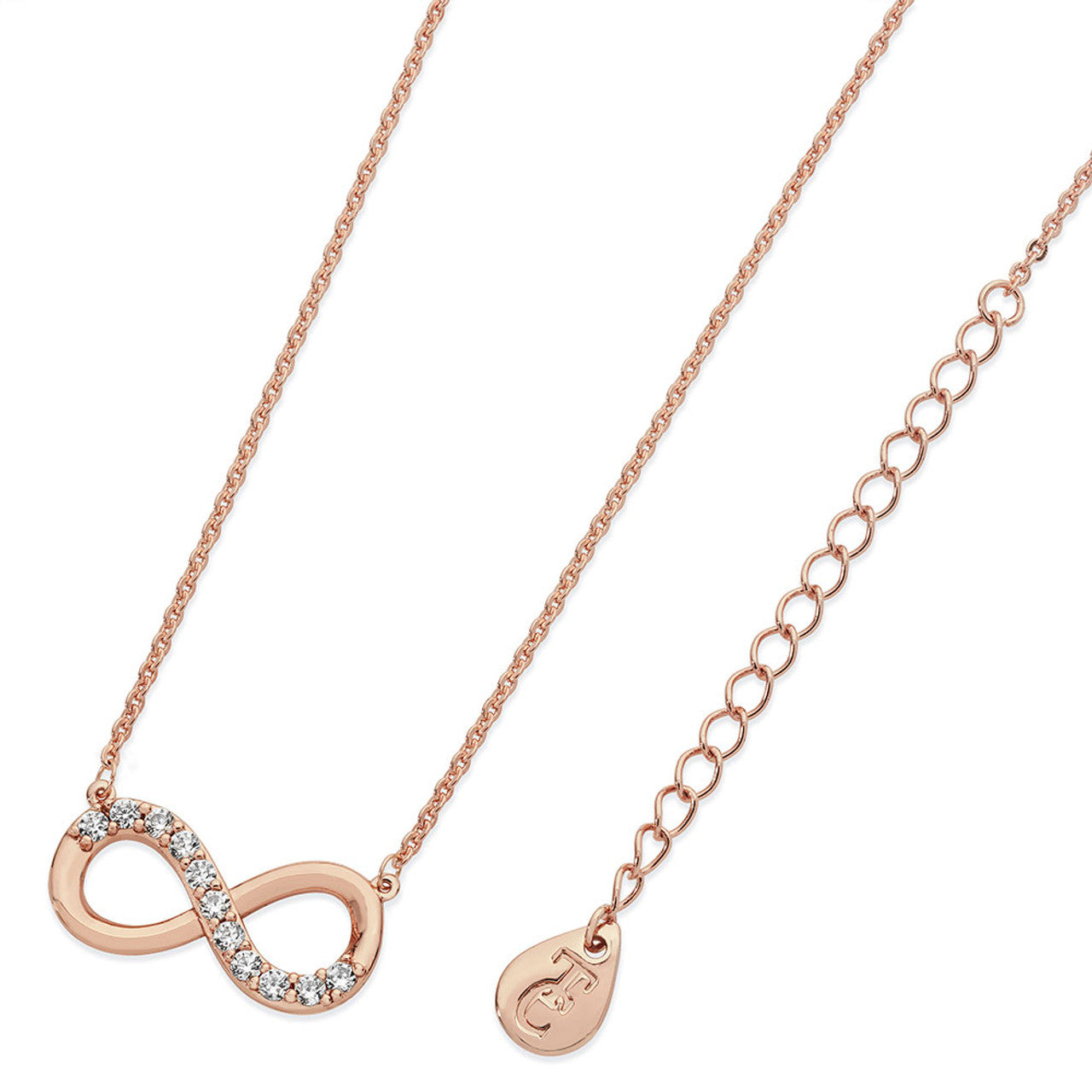 Tipperary Crystal Part Stone Infinity Set - Rose Gold