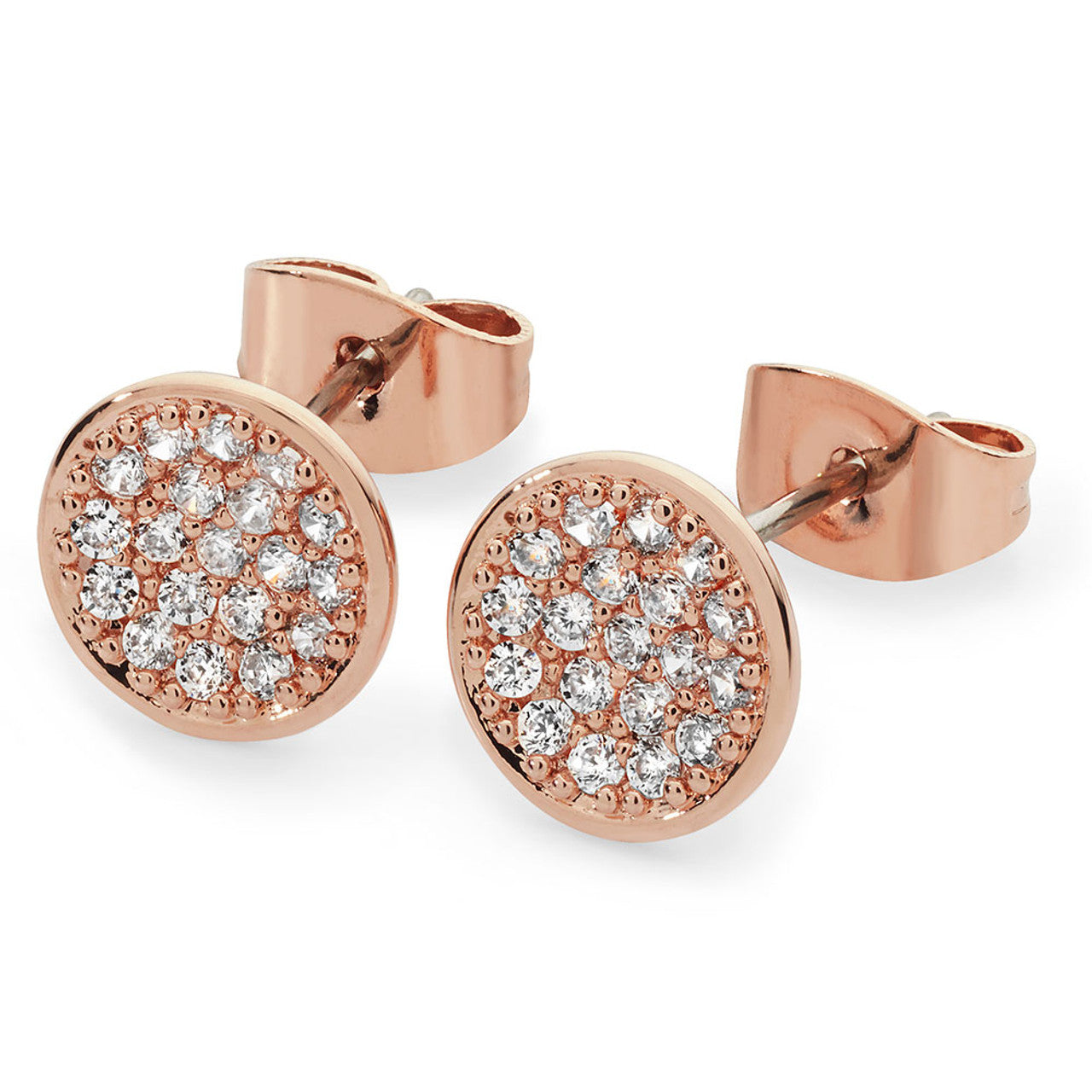 Tipperary Crystal Pave Full Moon Earrings In Rose Gold