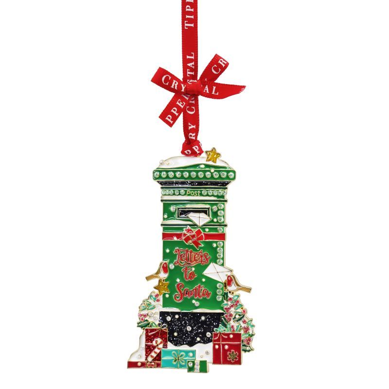 Tipperary Crystal Post Box Christmas Tree Decoration