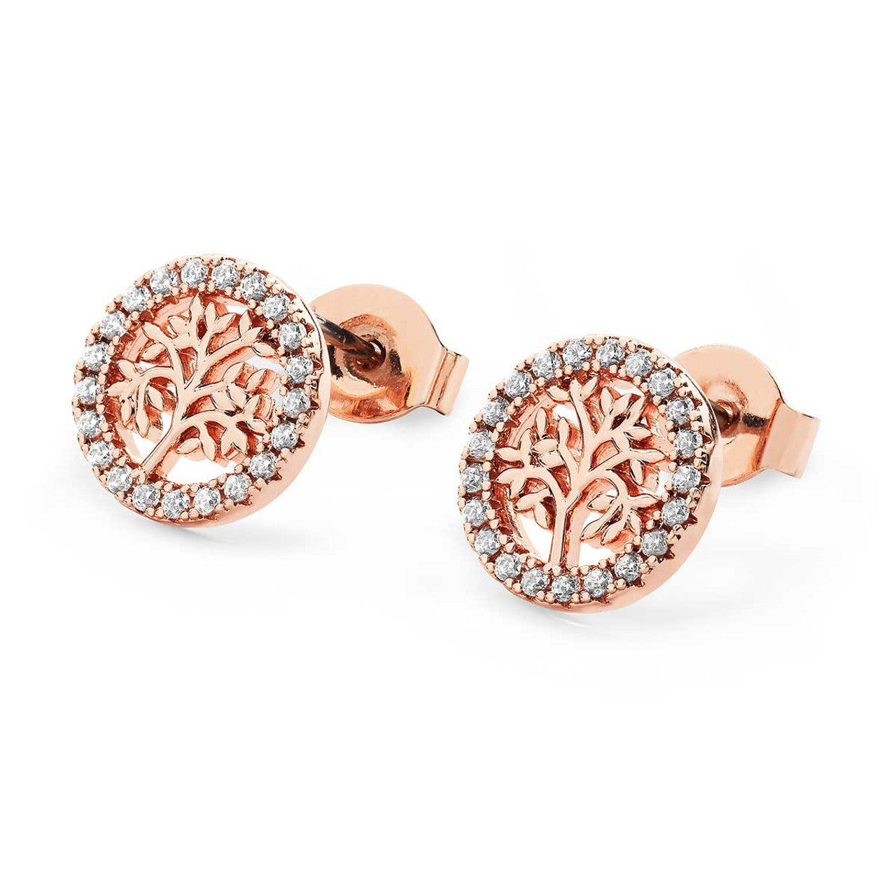 Tipperary Crystal Rose Gold Tol Crystal Circle Stud Earrings