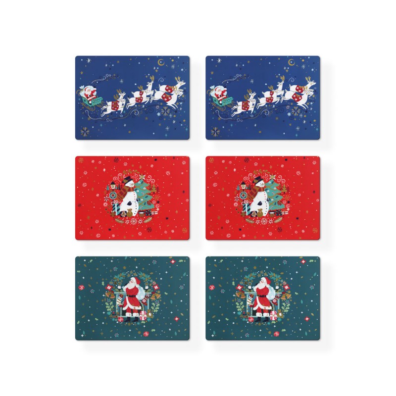 Tipperary Crystal Set Of 6 Christmas Placemats