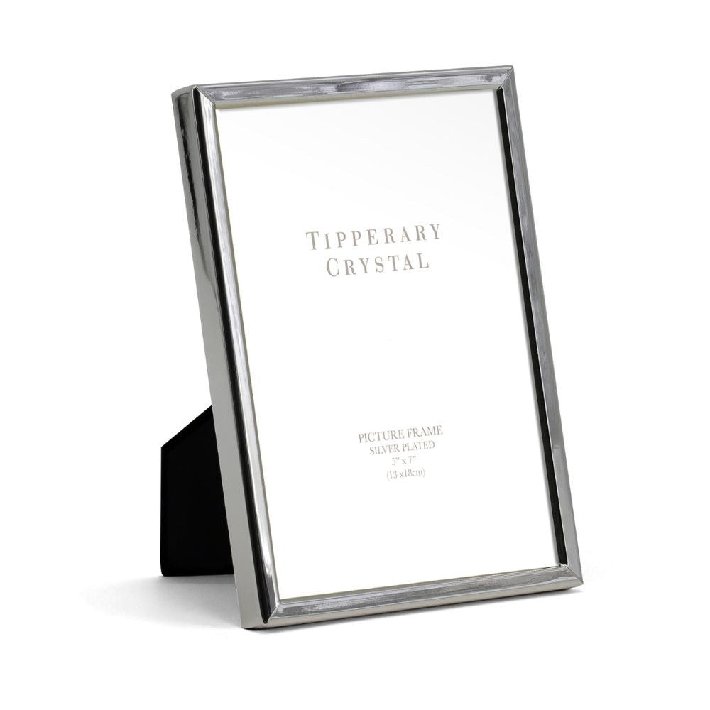 Tipperary Crystal silver plated 5x7 photo frame with velvet back