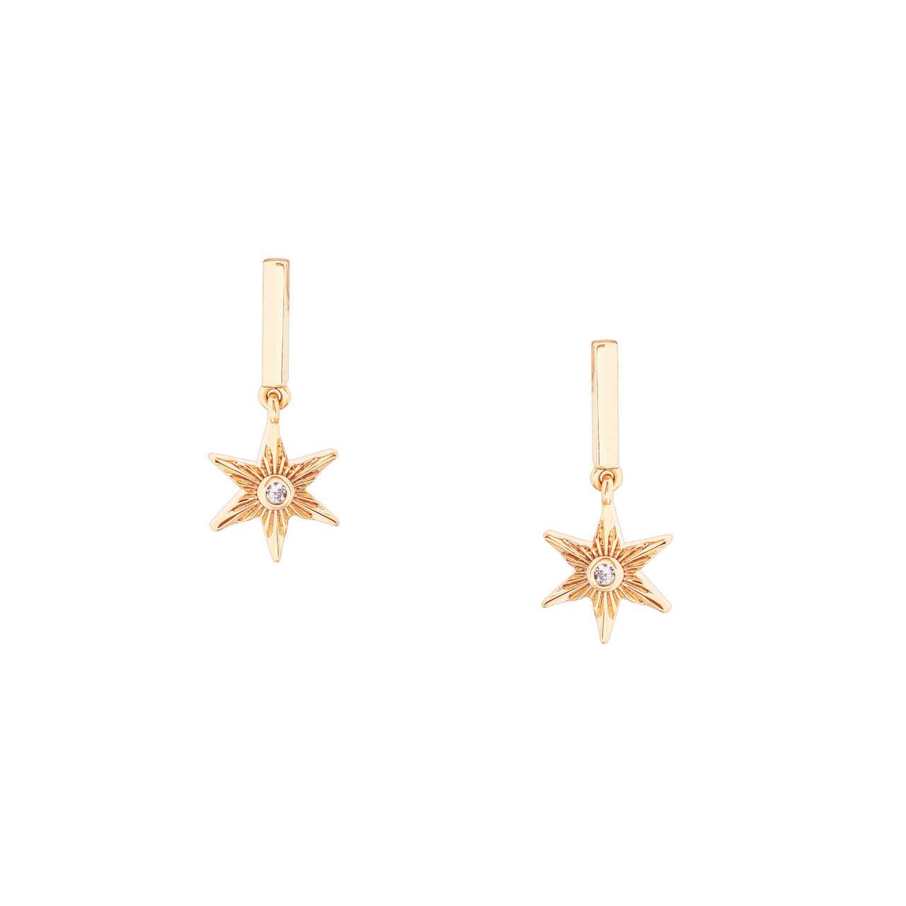 Tipperary Crystal gold star drop earrings Ireland gift boxed jewellery