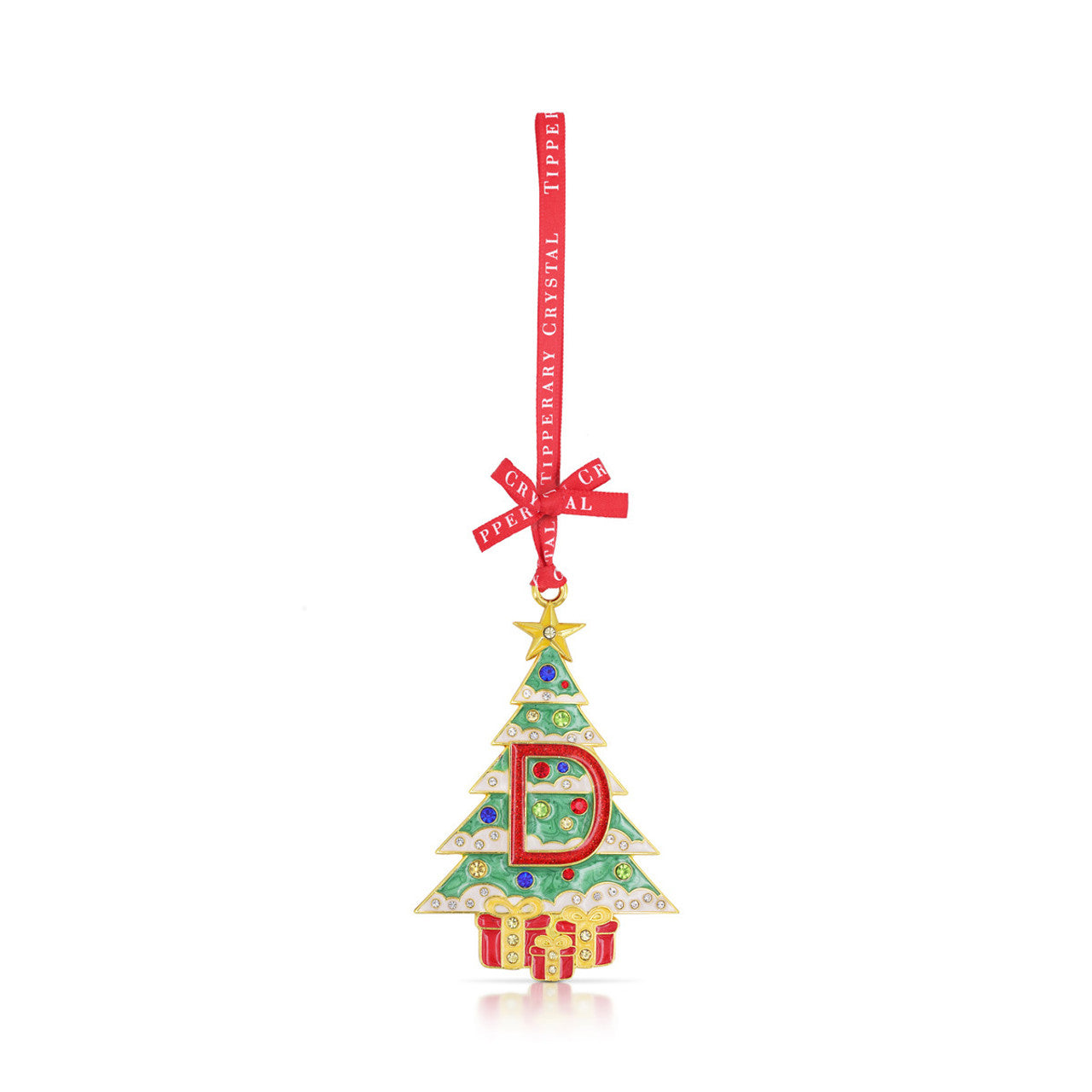 Letter D personalised Christmas  tree ornament by Tipperary Crystal