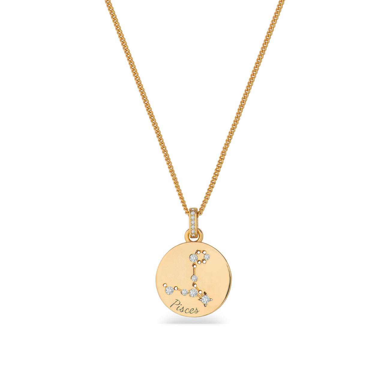 Tipperary Crystal Pisces zodiac gold pendant necklace on adjustable chain