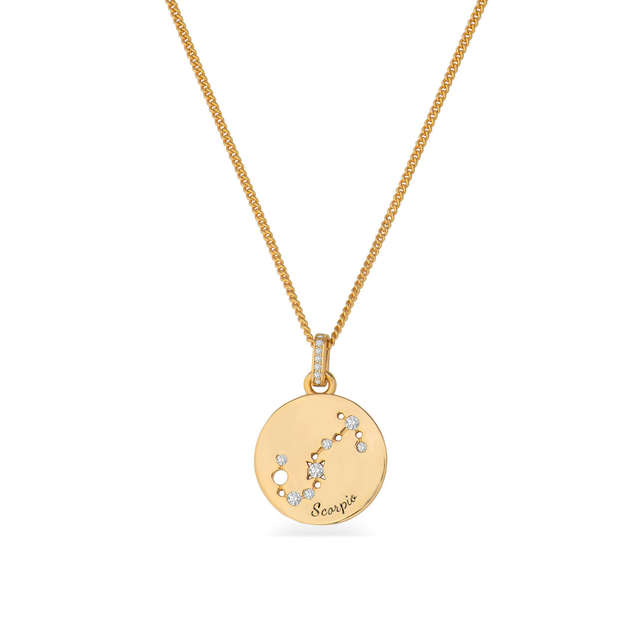 Scorpio star sign gold pendant from Tipperary Crystal zodiac jewellery collection