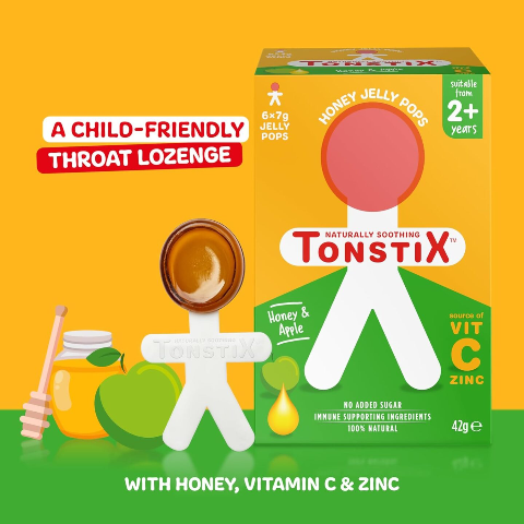 Tonstix Honey Jelly Pops Honey & Apple Throat Lozenges