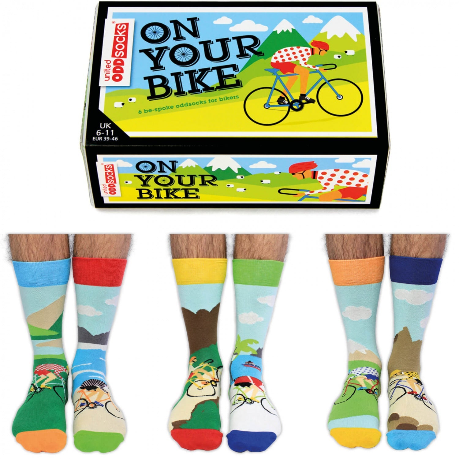 United Odd Socks On Your Bike Mens Odd Socks - UK Size 6-11