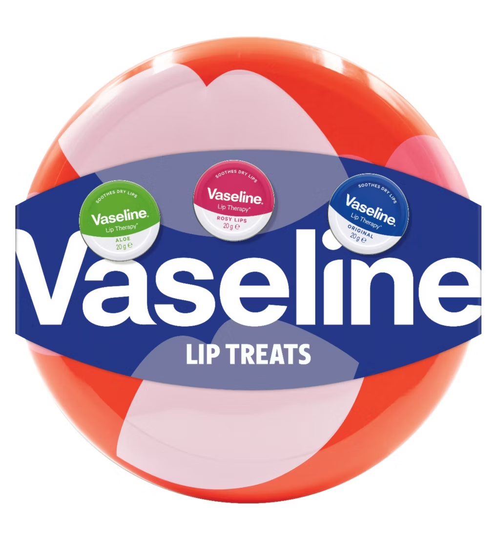 Vaseline Lip Treats Iconic Tin Gift Set with Original Rosy Lips and Aloe balms