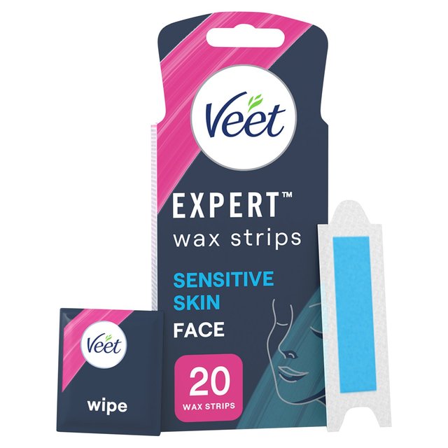 Veet Expert Face Wax Strips For Sensitive Skin - 20 Pk