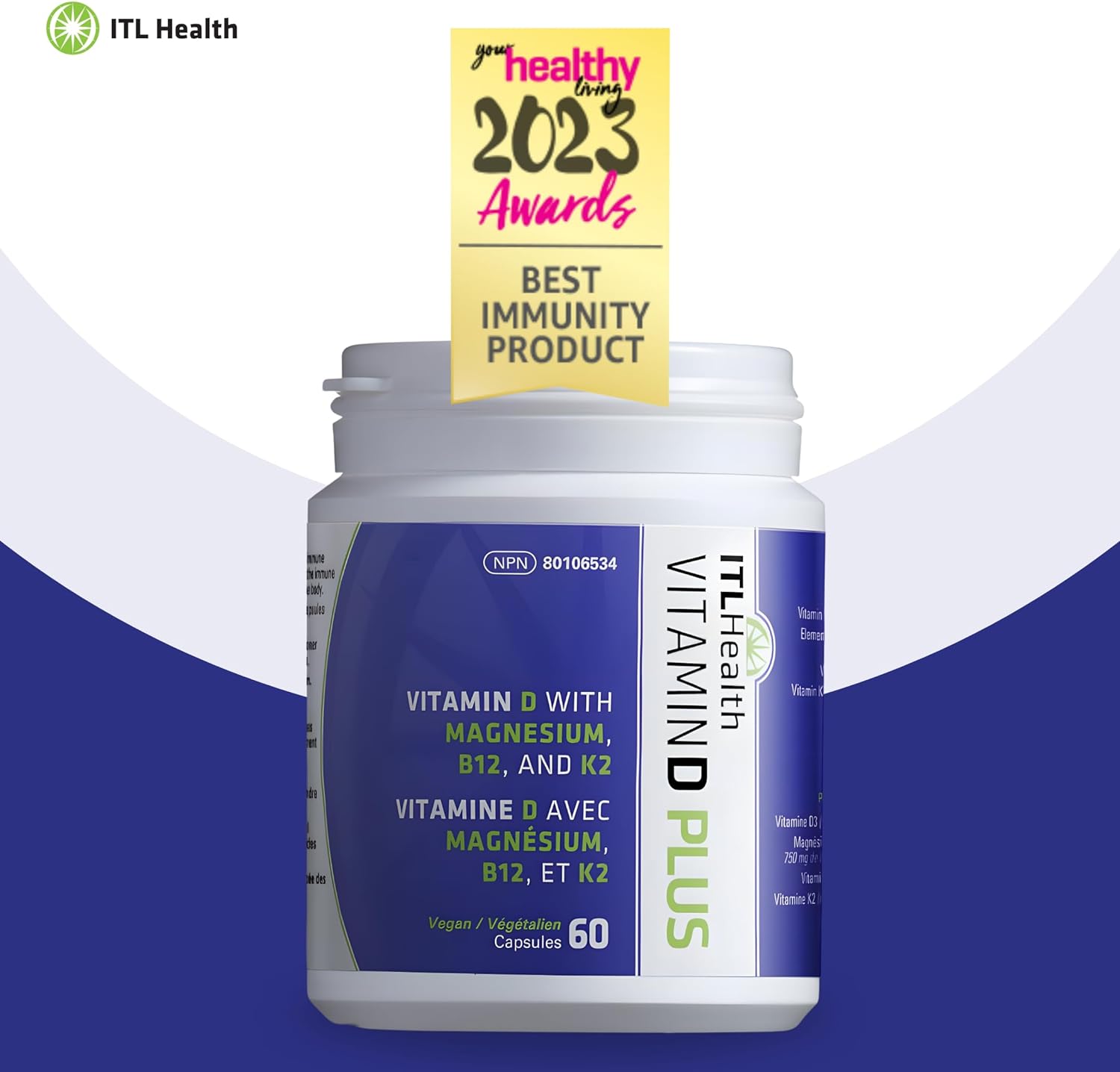 Vital Vitamin D Plus Magnesium B12 & K2 - 60 caps Awards