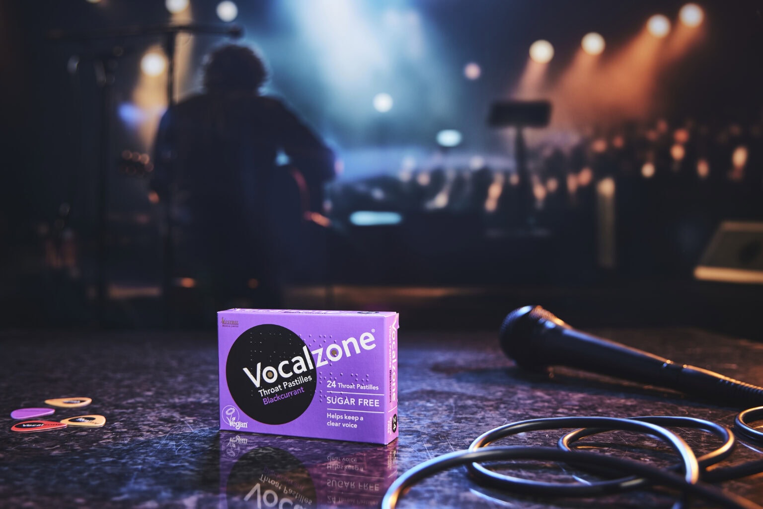 Vocalzone Throat Pastilles For Dry Throat Blackcurrant - 24 Pk