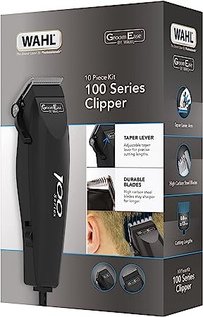 Wahl 10 Piece Kit 100 Series Mens Clipper Hair Shaver  In Black