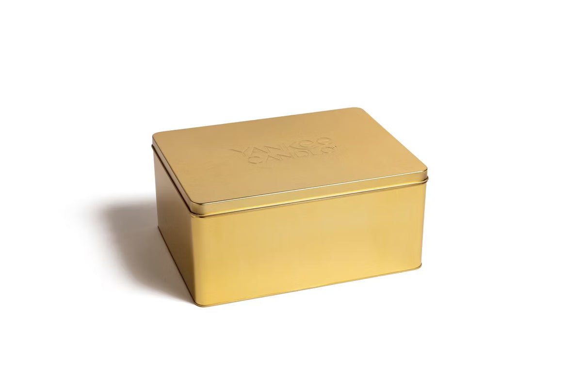 Yankee Candle Home for Christmas Gift Set gold metal keepsake tin