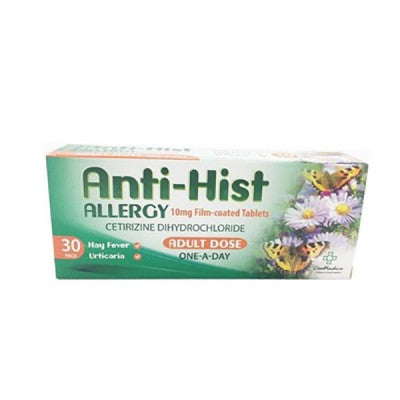 Anti Hist 10mg Hayfever & Allergy Tablets - 30 pk