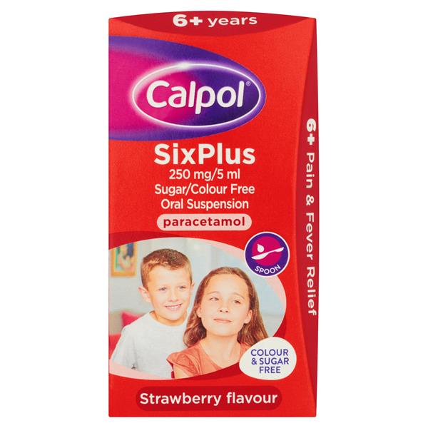 Calpol 6+ Sugar Liquid Free Pain & Fever Relief - 60ml