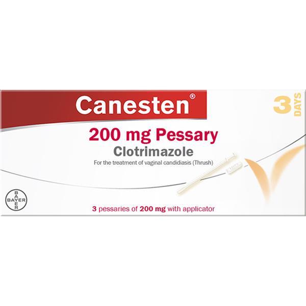 Canesten 200mg Pessary 3 Day Thrush Treatment Clotrimazole