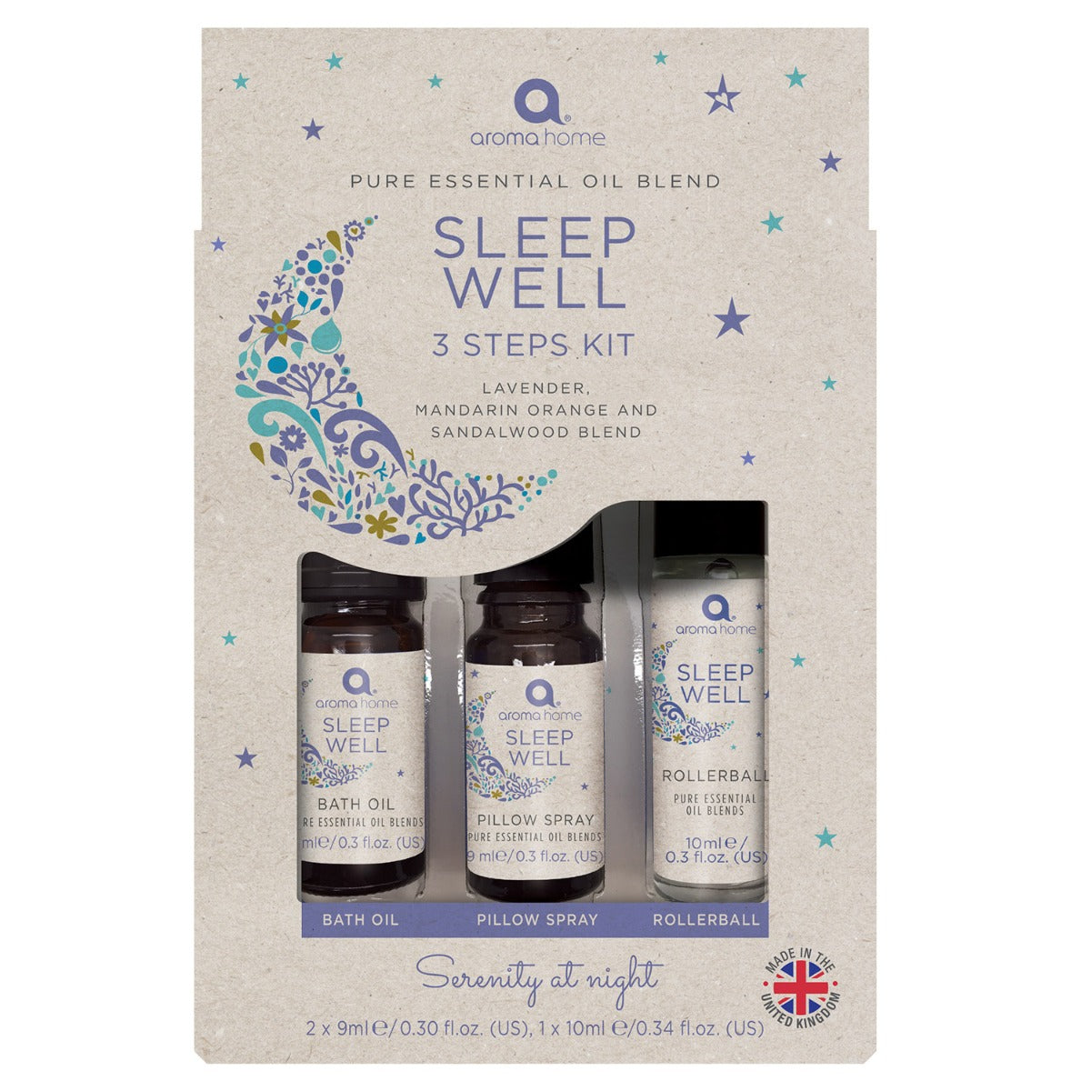 Aroma Home Sleep Well Essential Oils 3 Step Kit