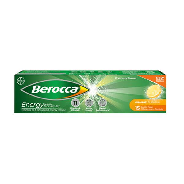 Berocca Energy Effervescent Vitamin Tablets 15's - Orange