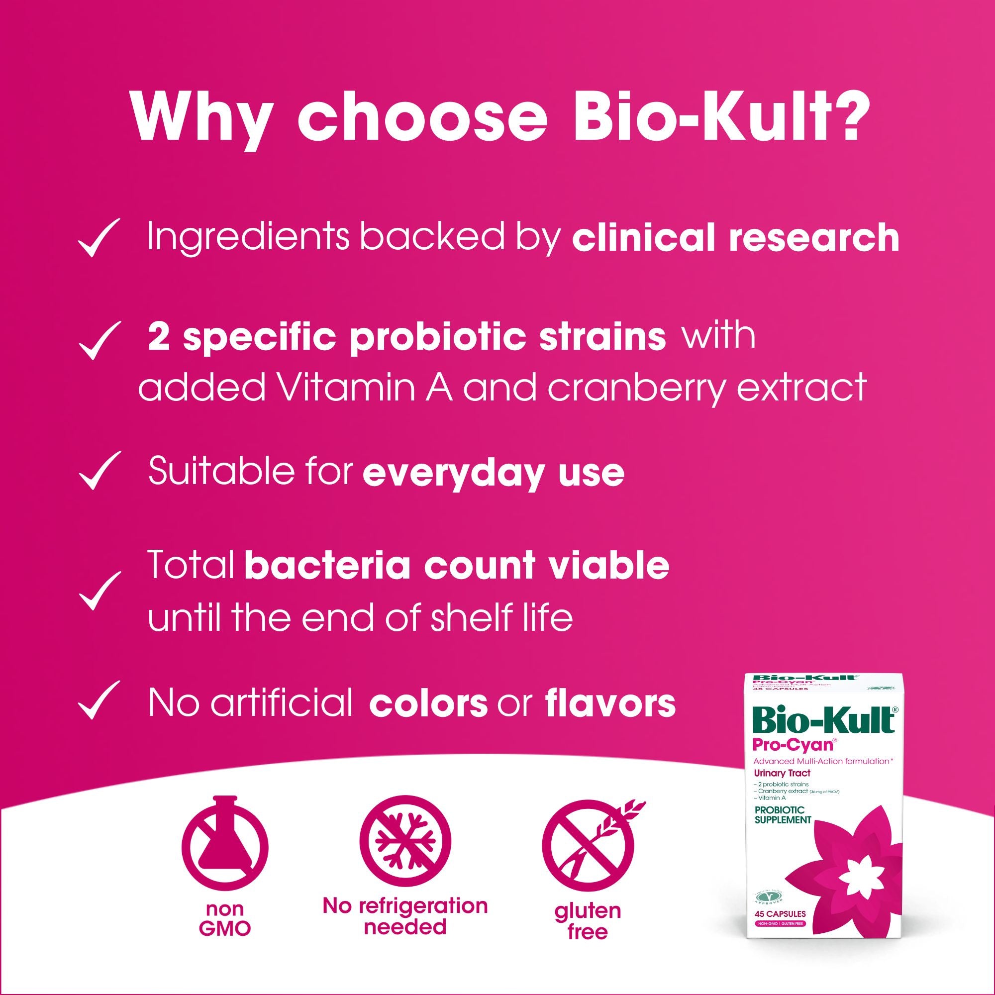 Bio Kult Pro Cyan Urinary Tract Probiotic - 45 Capsules