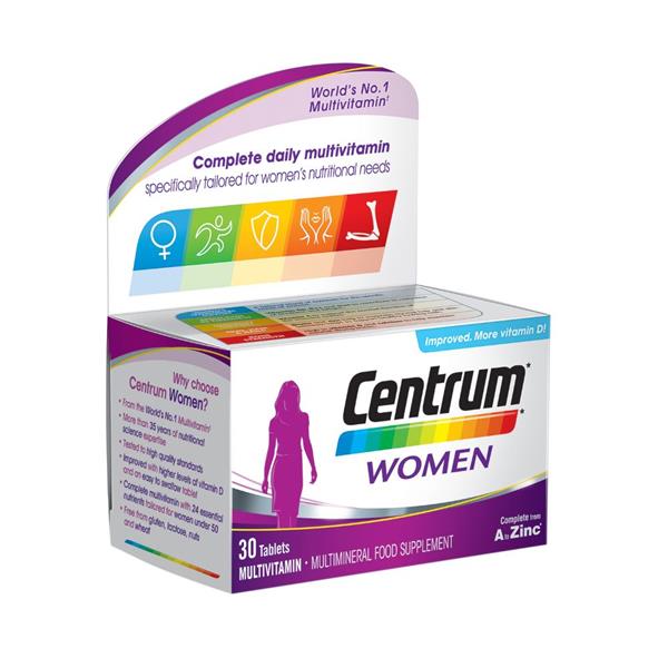Centrum Women Multivitamin & Minerals Supplement - 30 Tablets