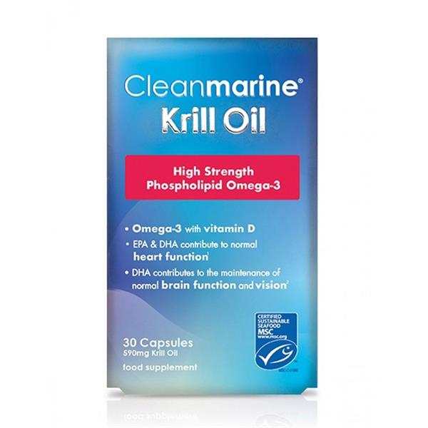 Cleanmarine Krill Oil Capsules 590mg. Omega 3.