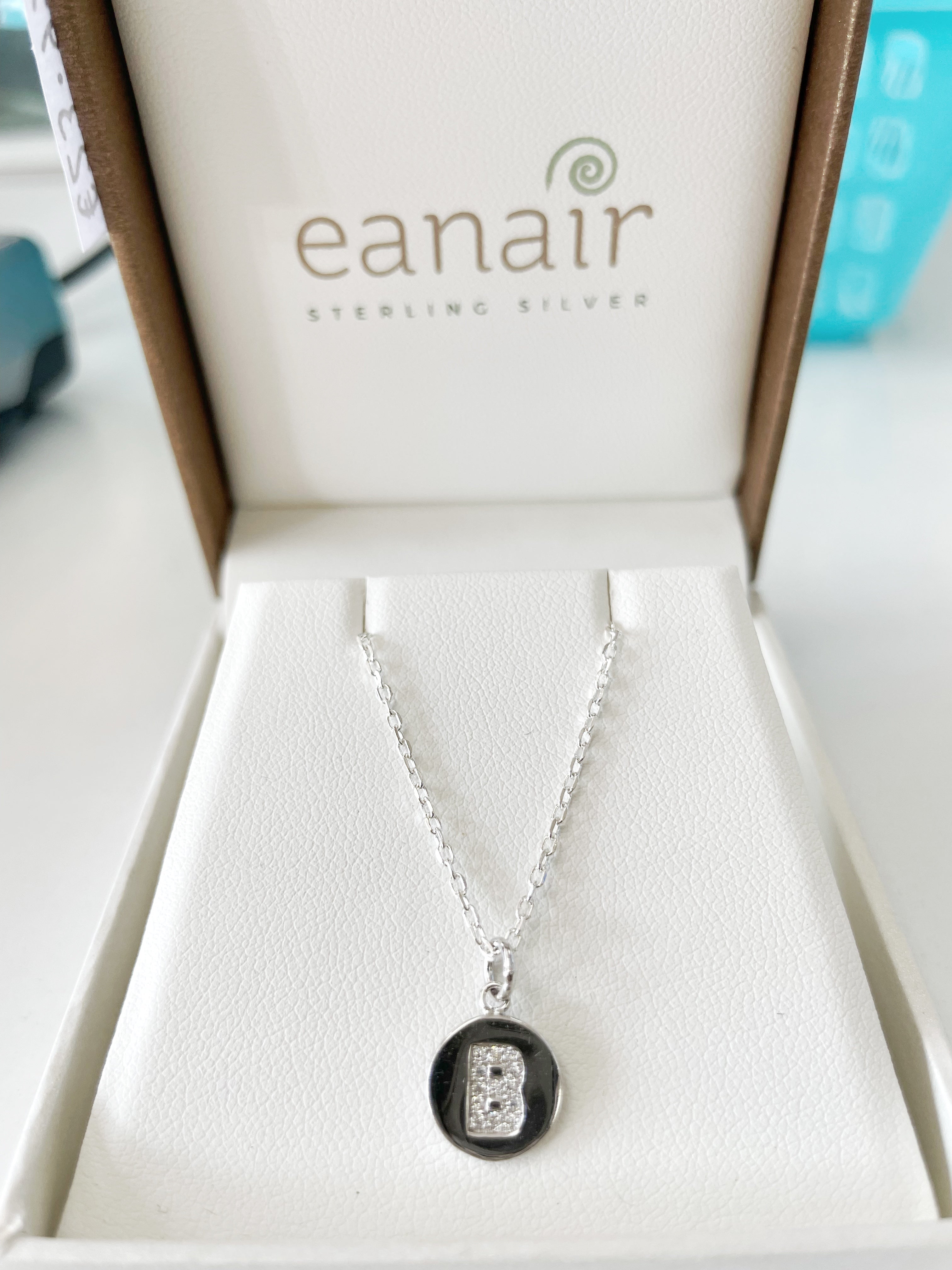 Eanair Sterling Silver Initial ''B'' Disc Necklace